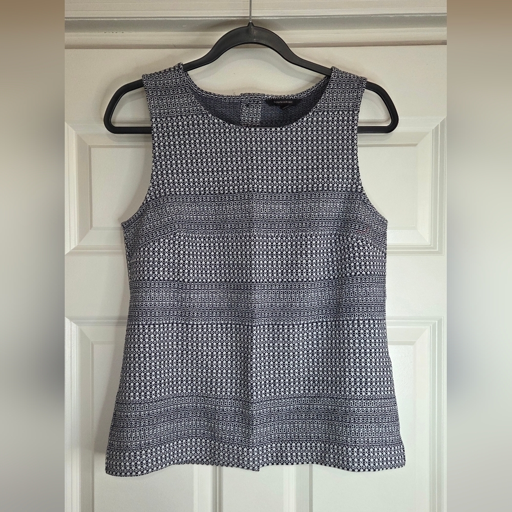 Banana Republic Blue Knit Sleeveless Top with Button Back - Size Sm